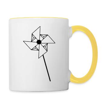 Wind bike summer bike - Contrasting Mug - white/yellow - Right