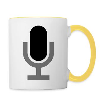 Icon Mikrofon Clipart - Tasse zweifarbig - Weiß/Gelb - Rechts