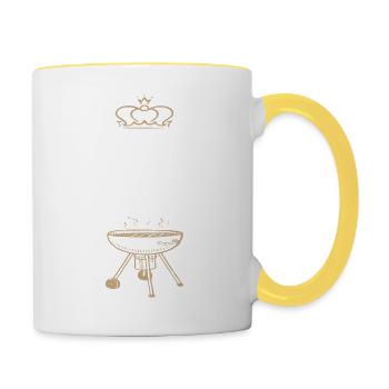 king könig grill - Tasse zweifarbig - Weiß/Gelb - Rechts