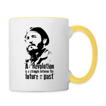 Cuban Revolutionary - Fidel - Contrasting Mug - white/yellow - Right