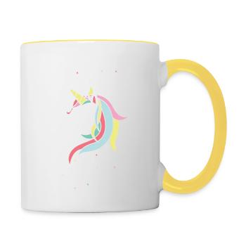I'm not weird I'm a unicorn - Contrasting Mug - white/yellow - Right