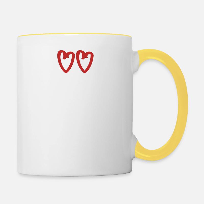 good things take time English funny saying - Contrasting Mug - white/yellow