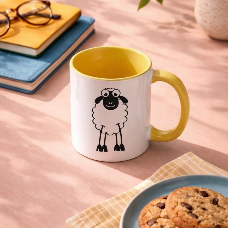 Schafe, weiße oder schwarze Schafe. Träumen oder schlafen Tasse zweifarbig