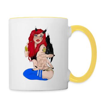 Succubus - Contrasting Mug - white/yellow - Right