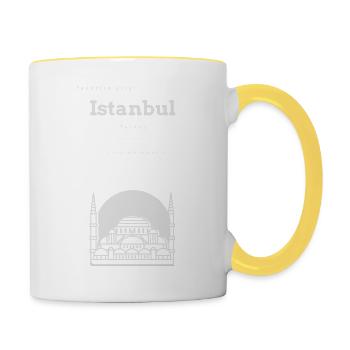 Istanbul Favorite City Memory Coordinates - Contrasting Mug - white/yellow - Right