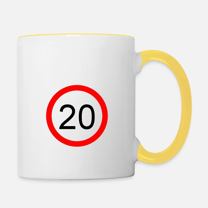 est i l 20 script white engl - Contrasting Mug - white/yellow