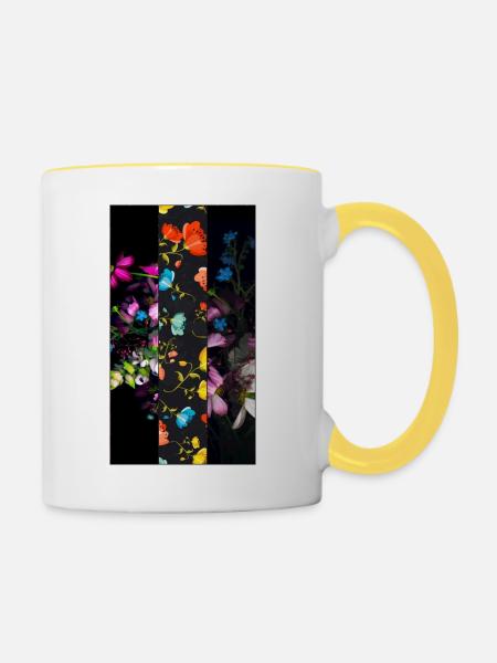 Tief Night Garden - Tasse zweifarbig - Weiß/Gelb