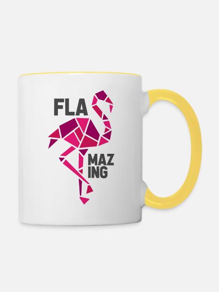 flamazing flamingo - Tasse zweifarbig - Weiß/Gelb