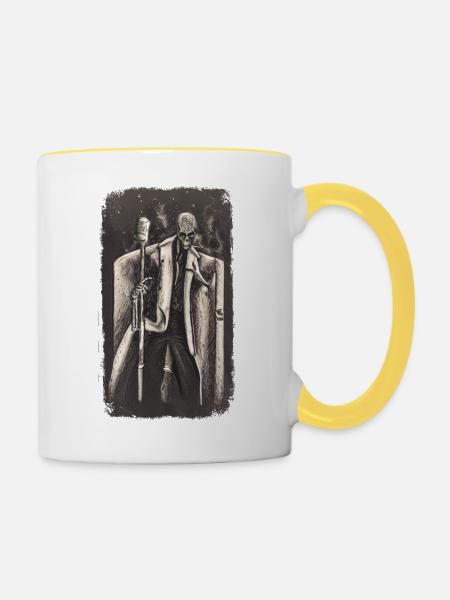 Halloween Singer - Tasse zweifarbig - Weiß/Gelb