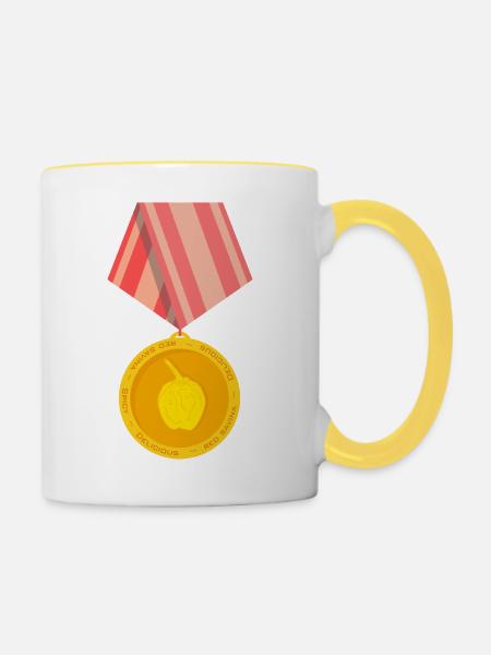 Red Savina Medaille - Tasse zweifarbig - Weiß/Gelb