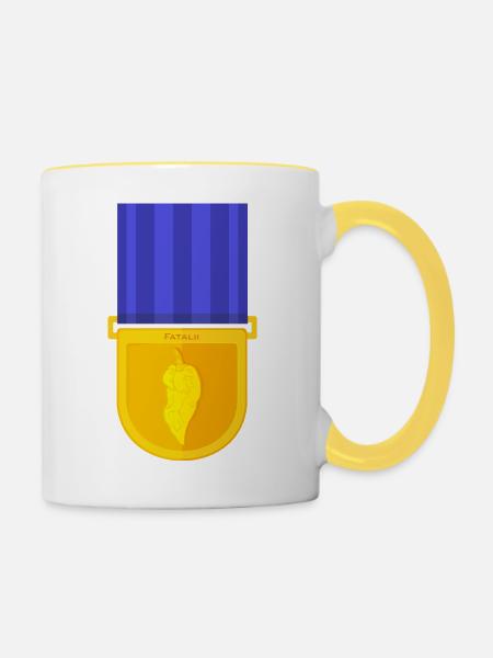 Fatalii Medaille - Tasse zweifarbig - Weiß/Gelb