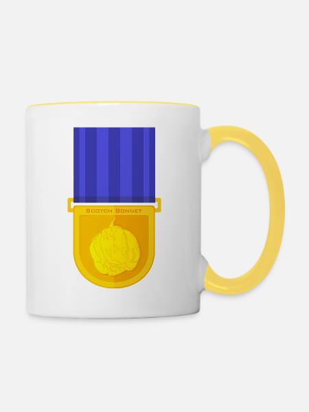 Scotch Bonnet Medaille - Tasse zweifarbig - Weiß/Gelb