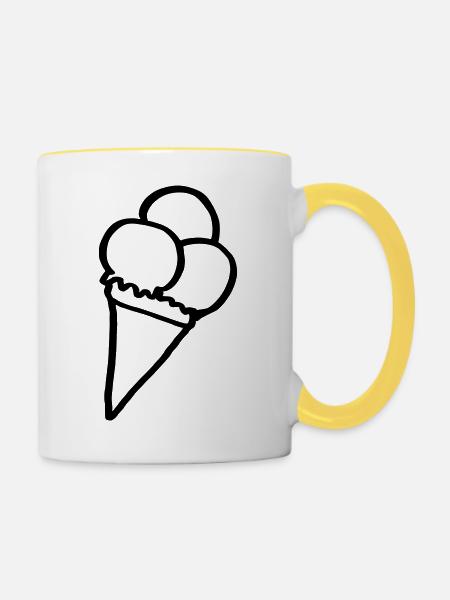 Eiscreme - Tasse zweifarbig - Weiß/Gelb