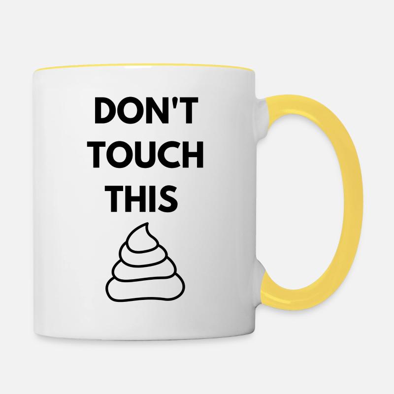 Don't touch that - Contrasting Mug - white/yellow