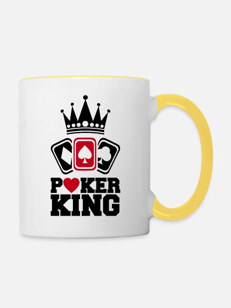 Poker King - Tasse zweifarbig - Weiß/Gelb