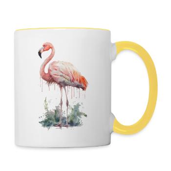 Pink Flamingo - Contrasting Mug - white/yellow - Right