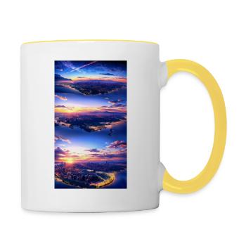 Landscape with 4 Areas, Generative AI - Contrasting Mug - white/yellow - Right