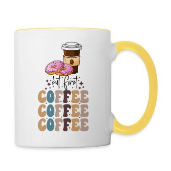 But First Coffee - Contrasting Mug - white/yellow - Right