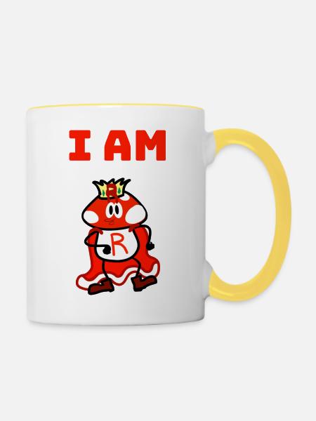 I am R! - Tasse zweifarbig - Weiß/Gelb