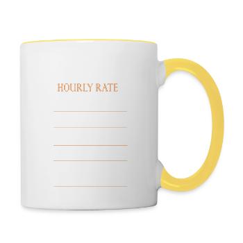 Peintre Emploi à taux horaire - Mug contrasté - blanc/jaune - Droite