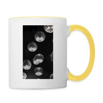 Himmelslaternen - Tasse zweifarbig - Weiß/Gelb - Rechts
