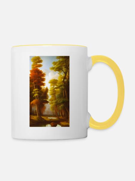 Magic Branch - Tasse zweifarbig - Weiß/Gelb