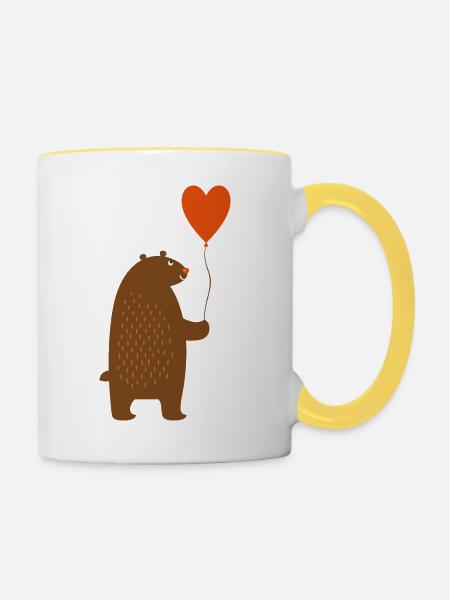 Wildtiere - Tasse zweifarbig - Weiß/Gelb
