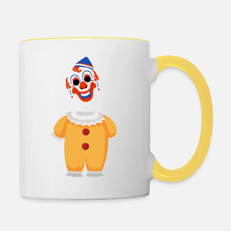 costume clown 1 - Mug contrasté - blanc/jaune