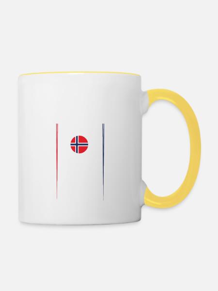 Norway Airlines - Tasse zweifarbig - Weiß/Gelb