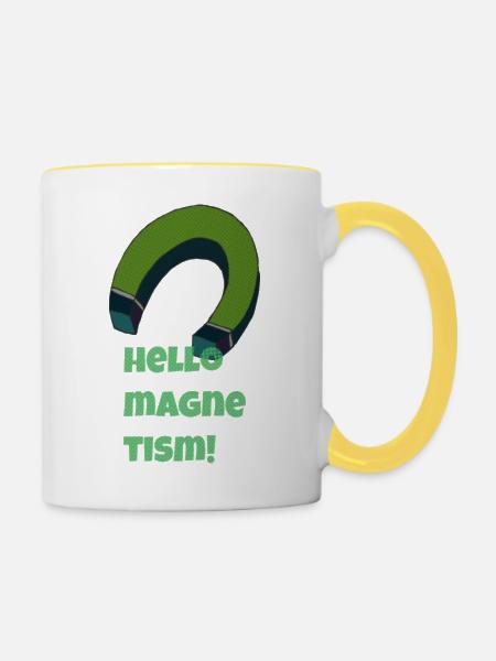 hello magnetism - Tasse zweifarbig - Weiß/Gelb