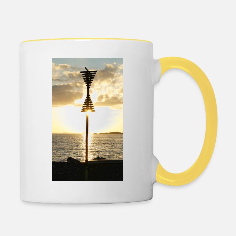 océan - Mug contrasté - blanc/jaune