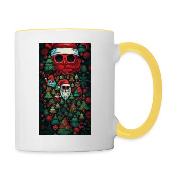 Weihnachtsdesign für den Pullover / Sweatshirt - Tasse zweifarbig - Weiß/Gelb - Rechts