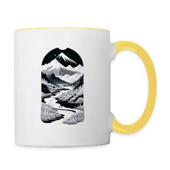 The Mountains 05 - Contrasting Mug - white/yellow - Right