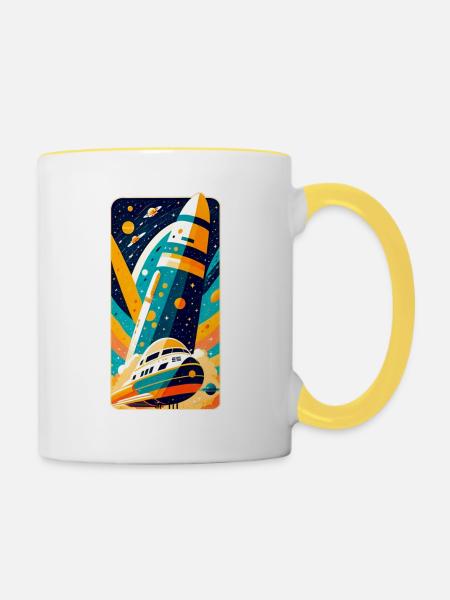 Space Shuttle - Tasse zweifarbig - Weiß/Gelb