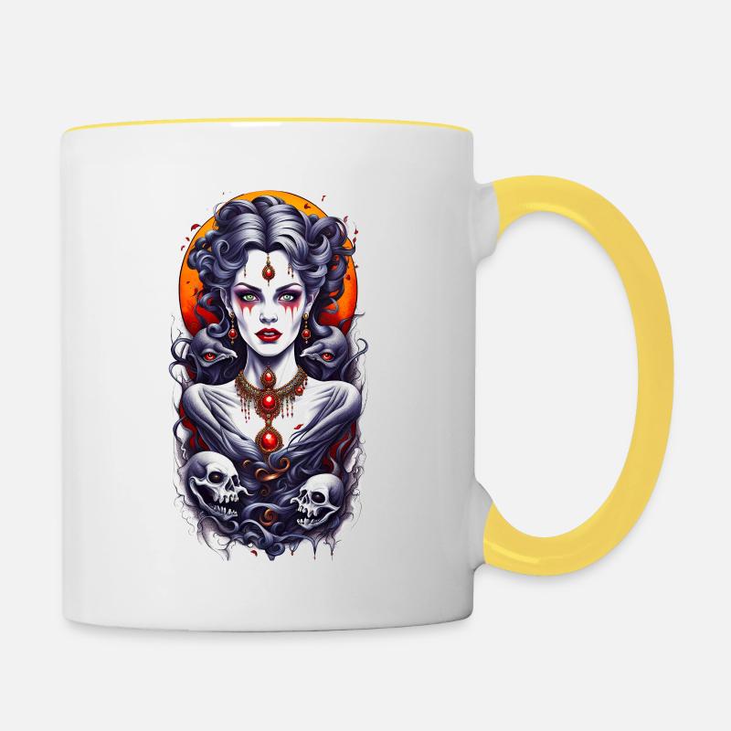 Witches 01 - Contrasting Mug - white/yellow