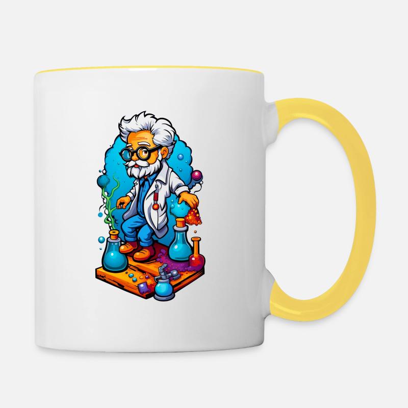 Scientifique dans le laboratoire 02 - Mug contrasté - blanc/jaune