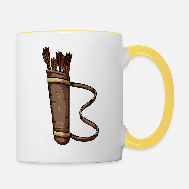 Conception de carquois de tir à l’arc - Mug contrasté - blanc/jaune