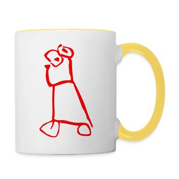 Majakuja (rot) - Tasse zweifarbig - Weiß/Gelb - Rechts