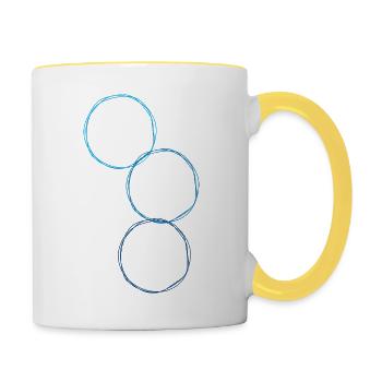 gift emotional well-being present idea support - Contrasting Mug - white/yellow - Right