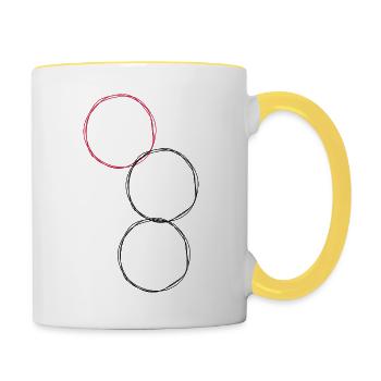 Mountain Biking Enthusiasts Pure Bliss Funny Quote - Contrasting Mug - white/yellow - Right