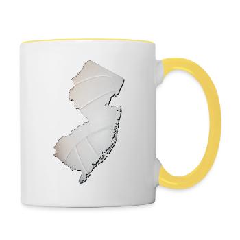 New Jersey (United States) | real volleyball | Map - Contrasting Mug - white/yellow - Right