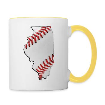 Illinois (United States) | real baseball | Map - Contrasting Mug - white/yellow - Right