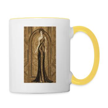 Art-Déco - Tasse zweifarbig - Weiß/Gelb - Rechts