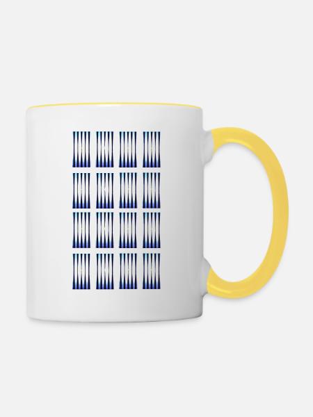 Hypnotische Farbtöne - Tasse zweifarbig - Weiß/Gelb