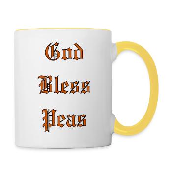 GodBlessPeas - Mug contrasté - blanc/jaune - Droite