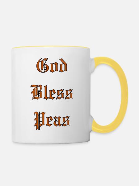 GodBlessPeas - Tasse zweifarbig - Weiß/Gelb