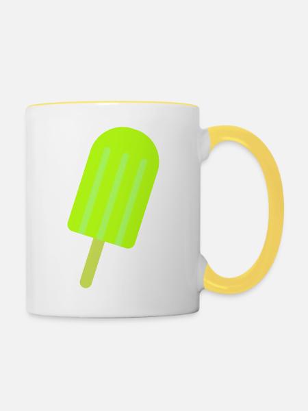 eis eiscreme - Tasse zweifarbig - Weiß/Gelb