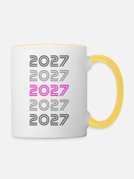 Style 2027 - Tasse zweifarbig - Weiß/Gelb