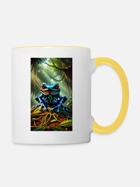 Amazonas-Frosch - Tasse zweifarbig - Weiß/Gelb