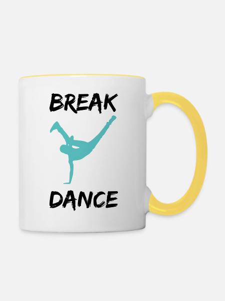 breakdancer bboy - Tasse zweifarbig - Weiß/Gelb